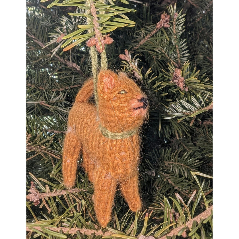 Abyssinian Cat Hand Knit Christmas Ornament