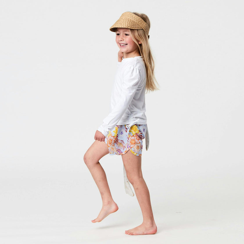 White Rouched LS Rash Top