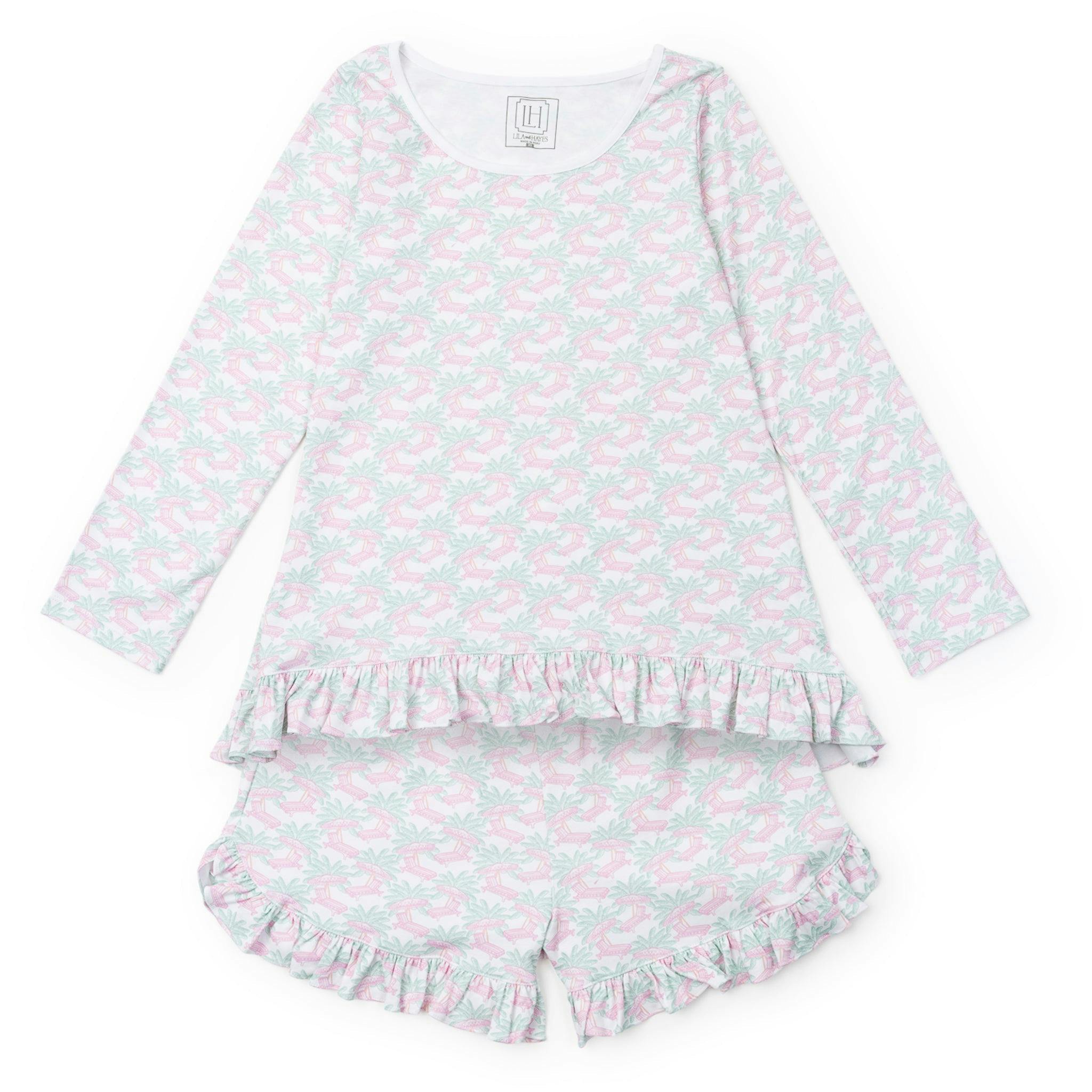 Kathryn Women's Pajama Short Set Poolside Palms