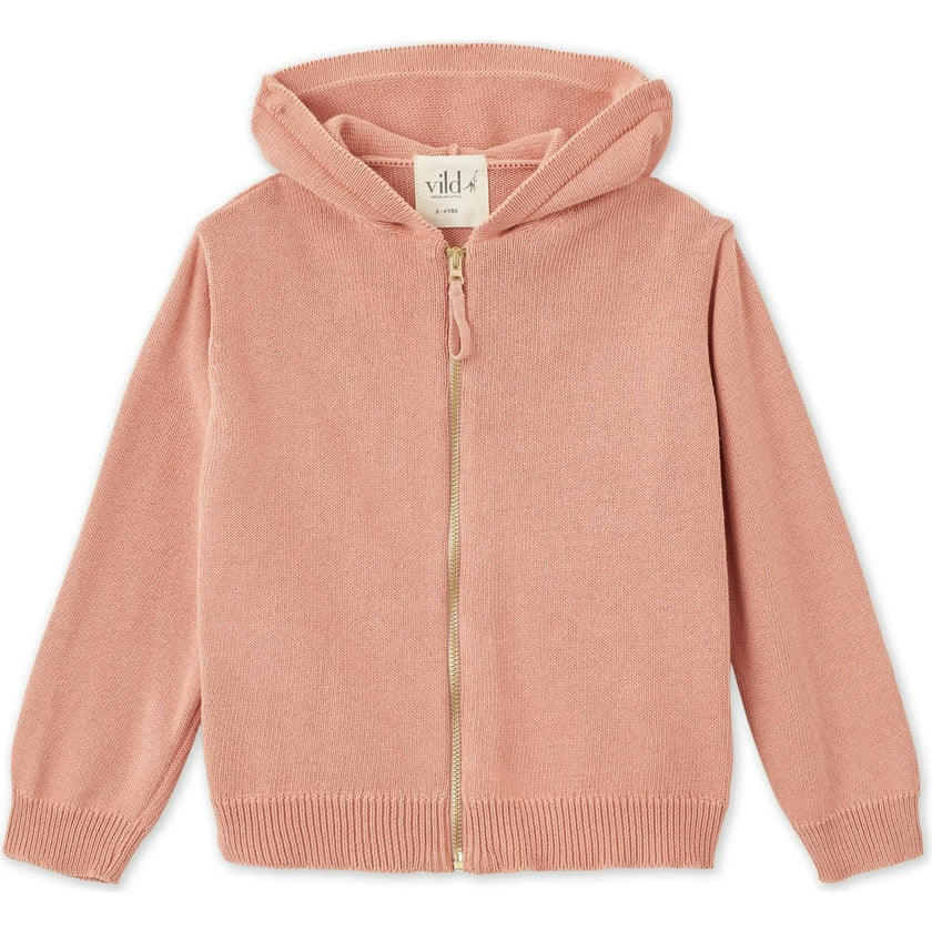 Organic Cotton Knit Cardigan, Pink
