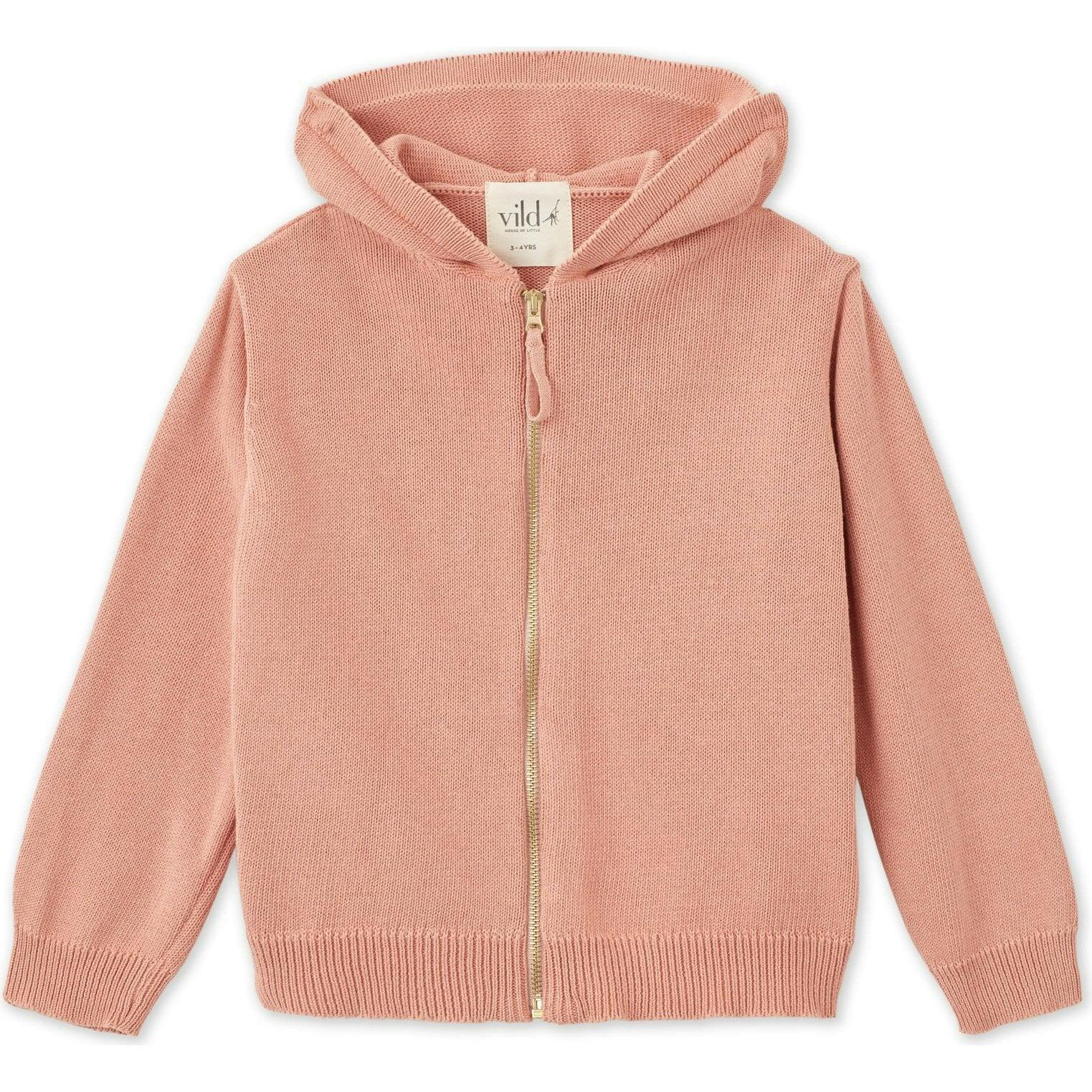 Organic Cotton Knit Cardigan, Pink