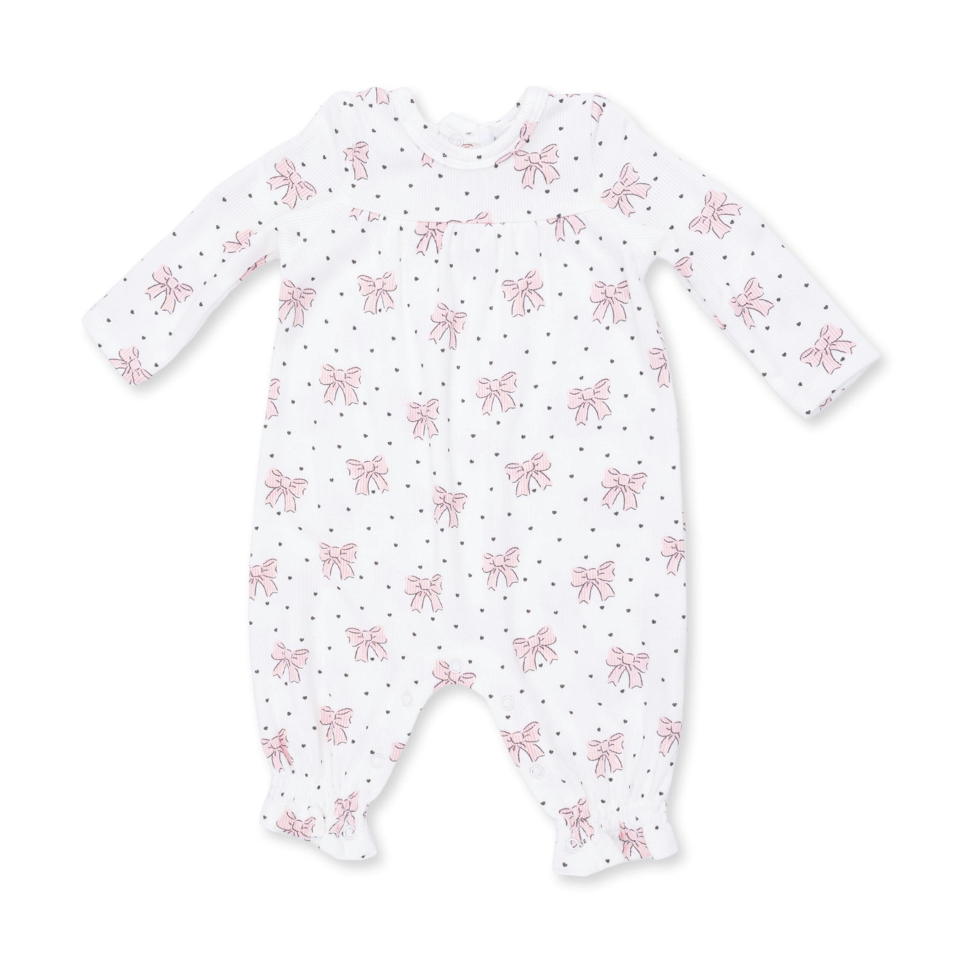 Bows and Hearts - Cuffed Sleeve Romper
