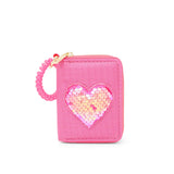 Sequin Heart Spiral Strap Wallet