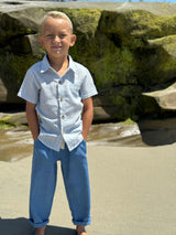 CHAMBRAY TEXTURED NEWPORT WOVEN SHIRT