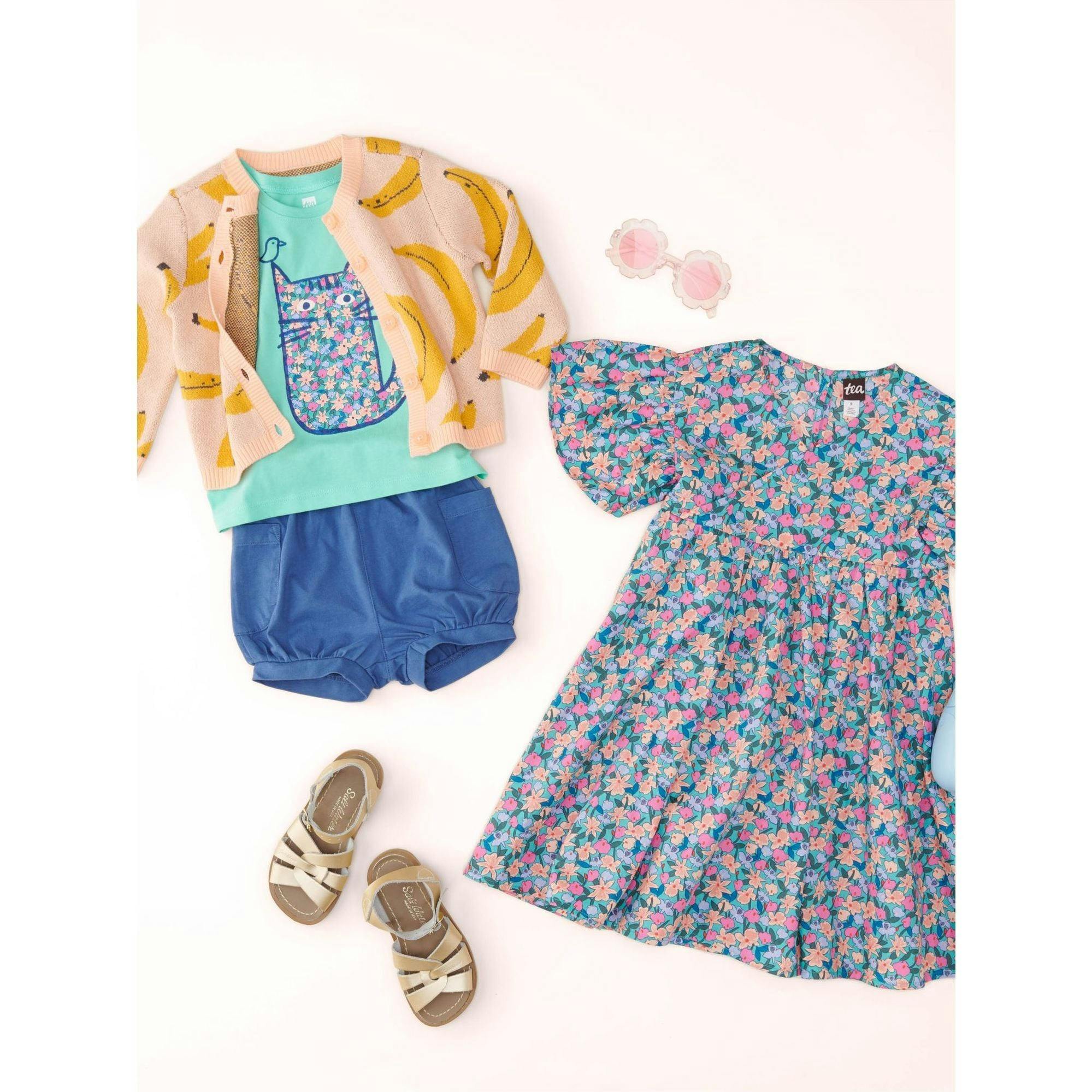 Bubble Pocket Baby Shorts, Blue
