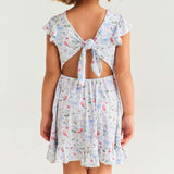 Gail Tie Back Ruffled Twirl Dress