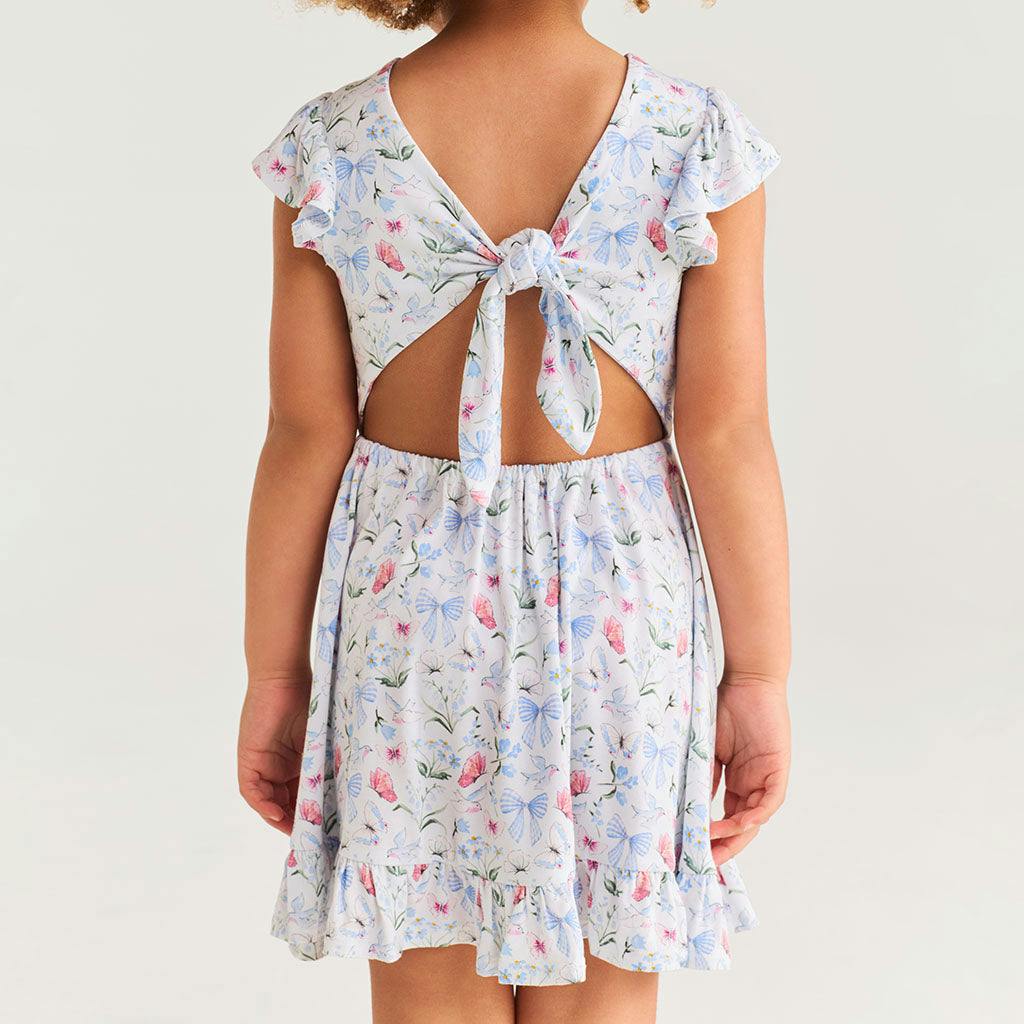 Gail Tie Back Ruffled Twirl Dress