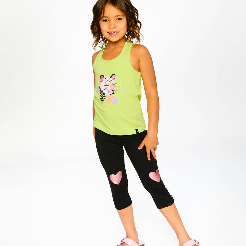 Organic Cotton Jersey Capri With Knee Print