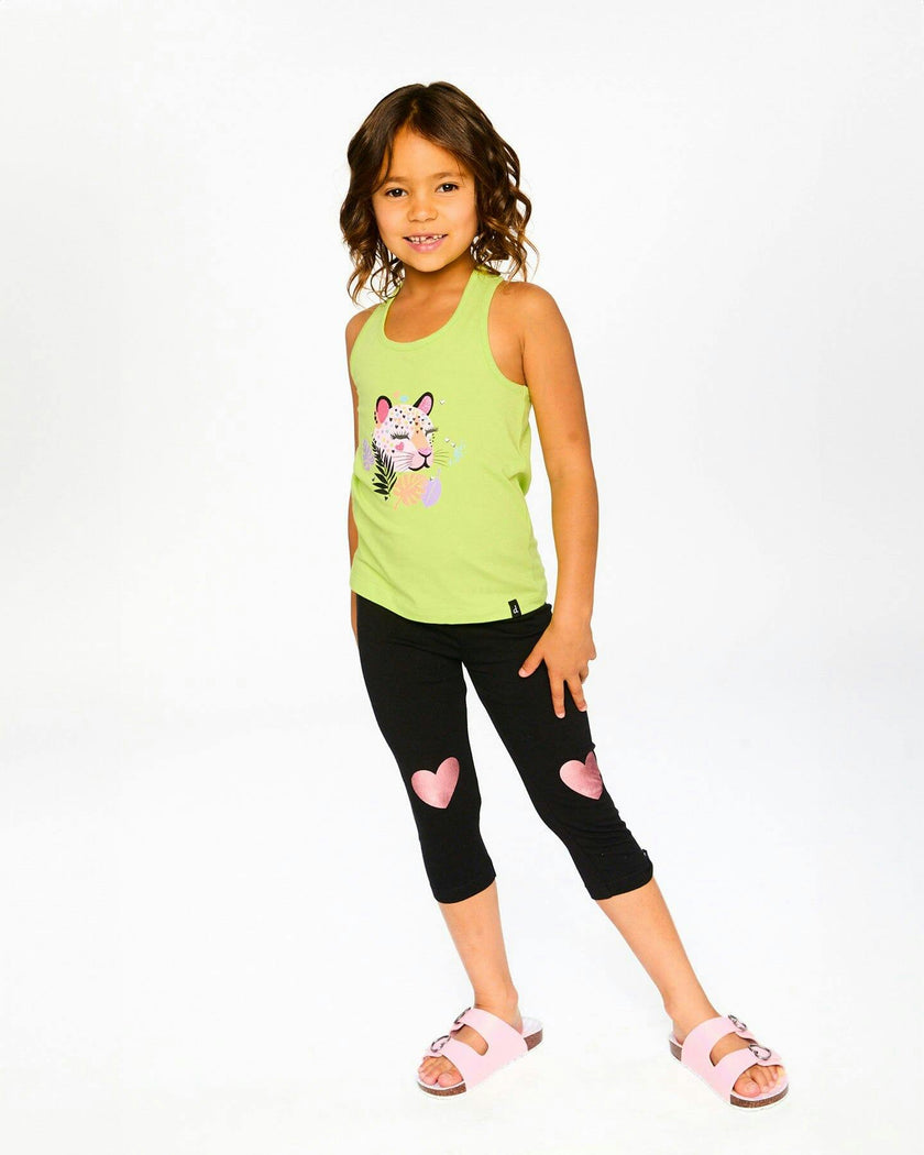 Organic Cotton Jersey Capri With Knee Print