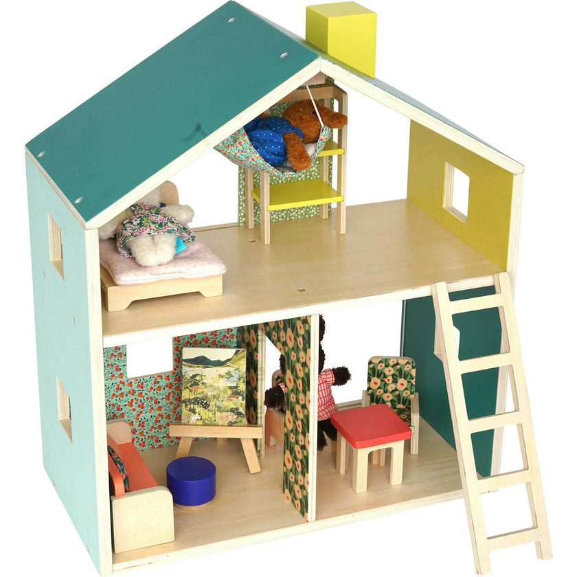 Little Nook 19-Piece Wooden Doll and Stuffed Animal Playhouse