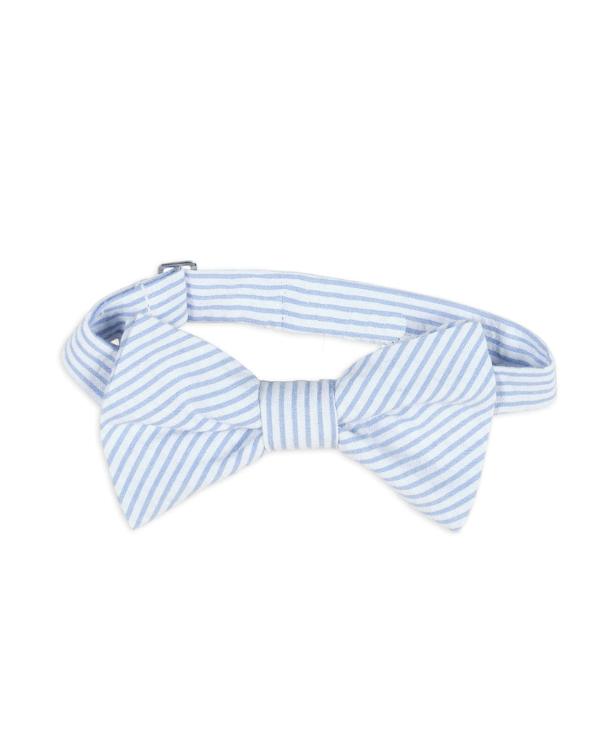 Stripe Seersucker Adjustable Bow Tie
