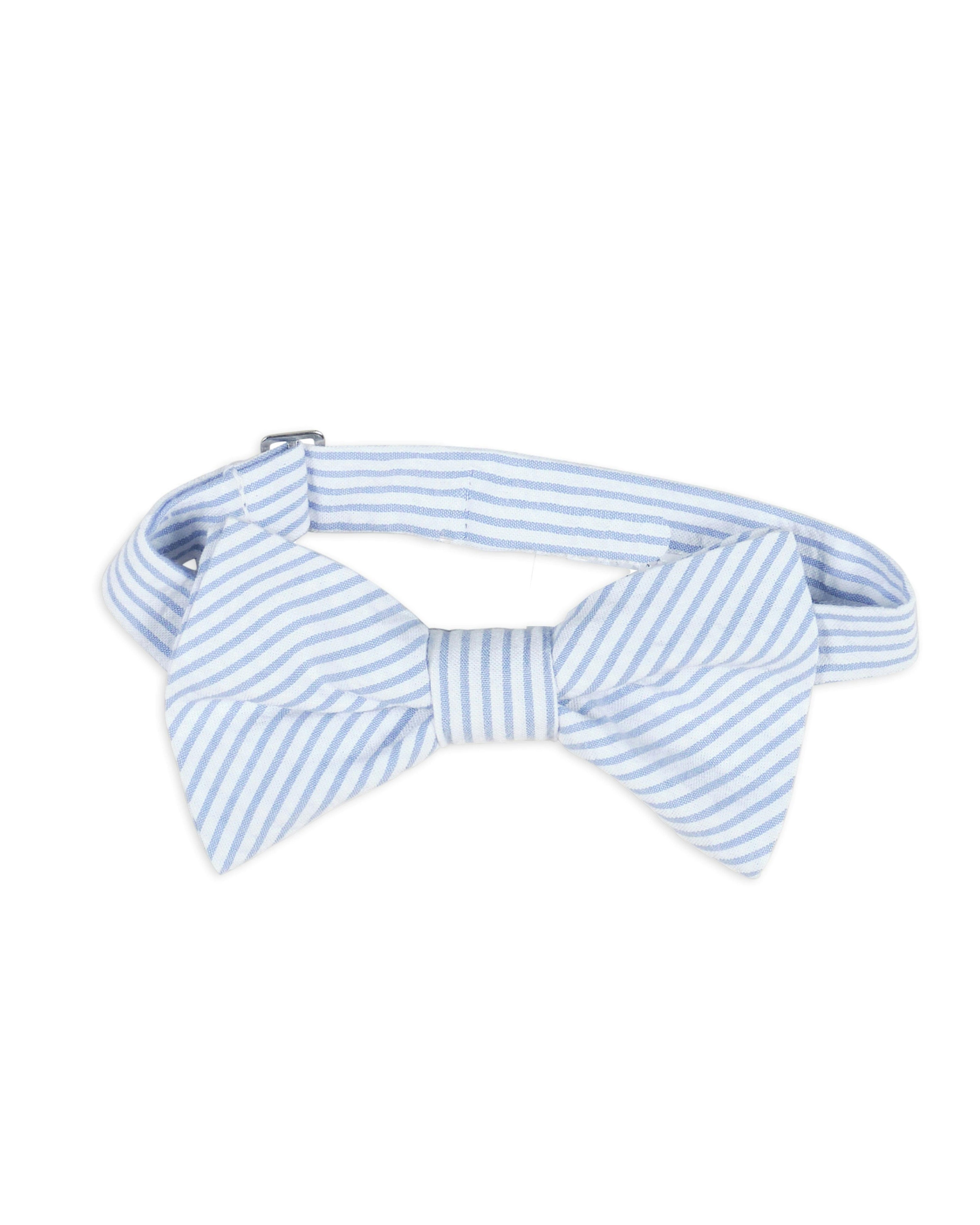 Stripe Seersucker Adjustable Bow Tie