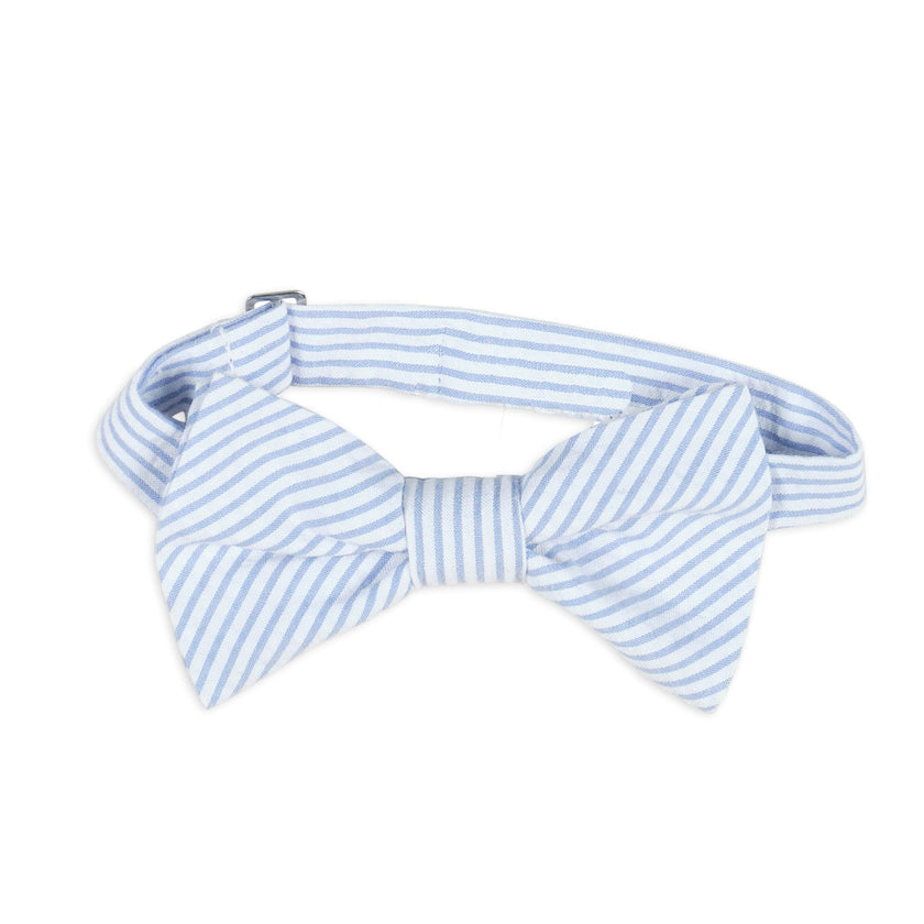 Stripe Seersucker Adjustable Bow Tie