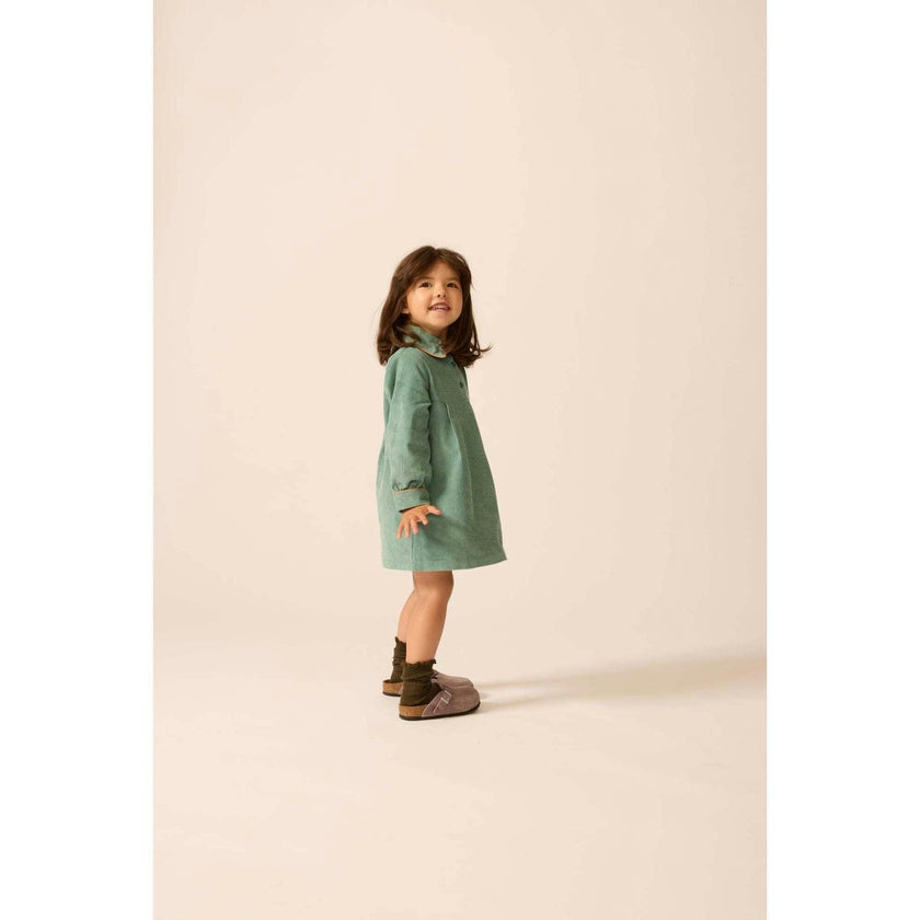 Shirtdress in Teal Tambourine Corduroy