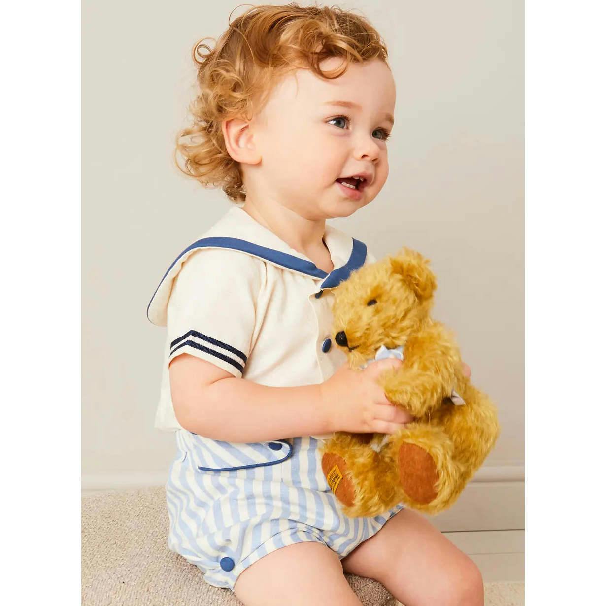 Regency Stripe Mariner Collar Two Piece Set With Bloomers in Blue (6mths-4yrs)
