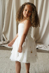 Cilia | Cotton Embellished Star Tutu Dress | Cream