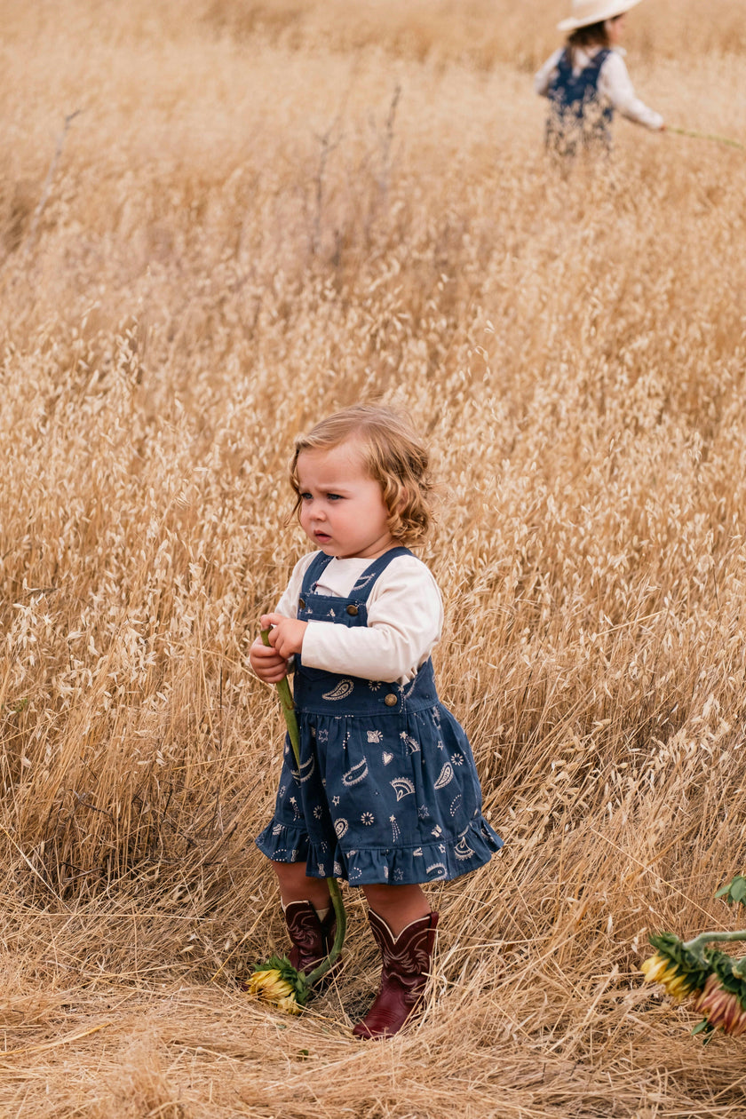 Overall Dress in Midnight Bandana