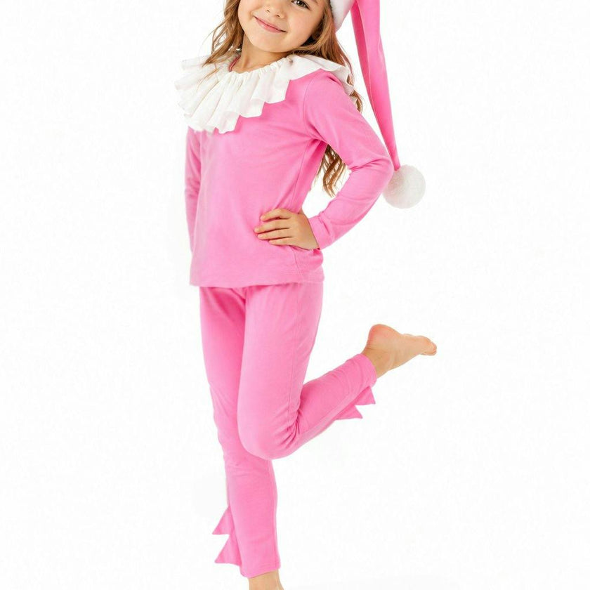 Pink Holiday Elf Pajama Costume