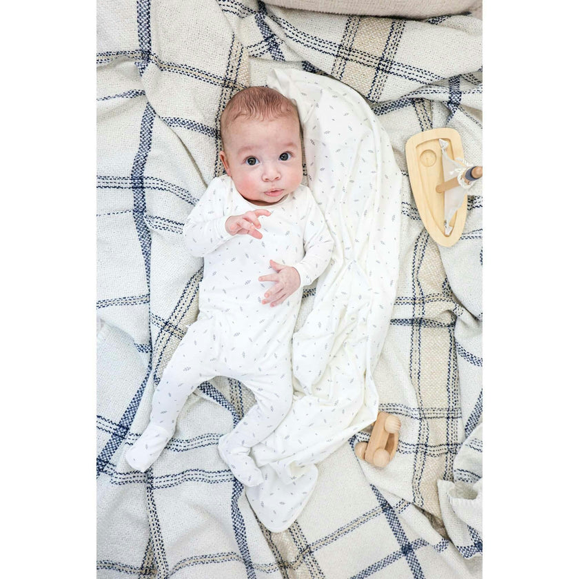 Elegant Leaves Footie and Beanie Set