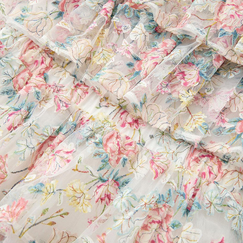 Reign Frill Embroidered Mini Dress