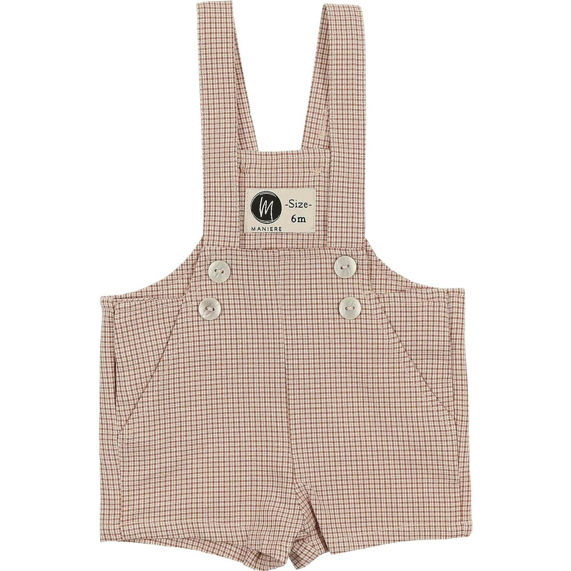 Lurex Check Cross Shoulder Strap Short Overalls