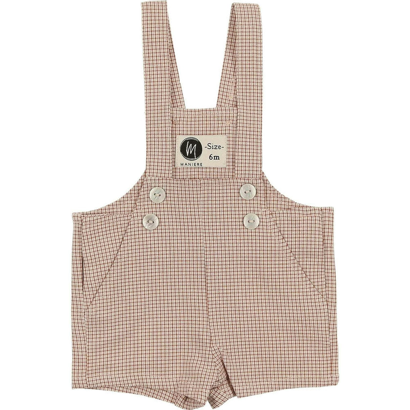 Lurex Check Cross Shoulder Strap Short Overalls