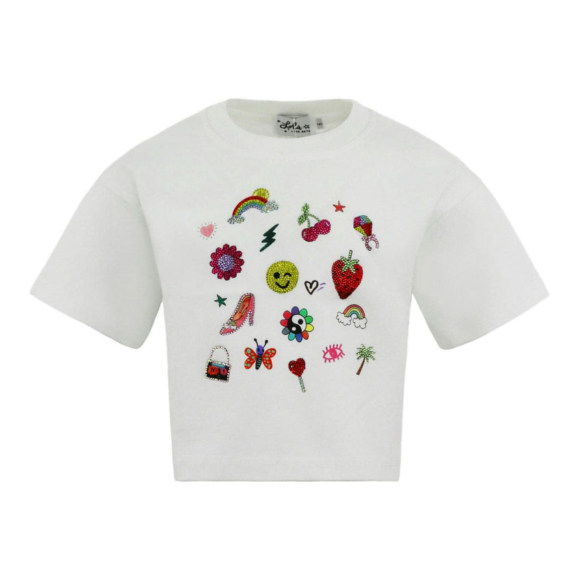 Sparkle Doodle Crop T-shirt