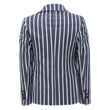 Navy Striped Peak Lapel Blazer
