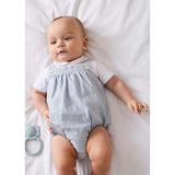 Alexander Stripe Sleeveless Button Detail Romper in Blue (3mths-2yrs)