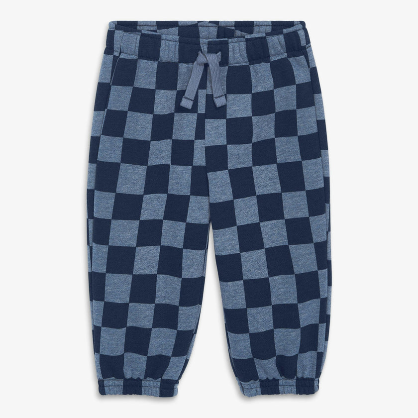 Baby cozy fleece sweatpant in checkerboard