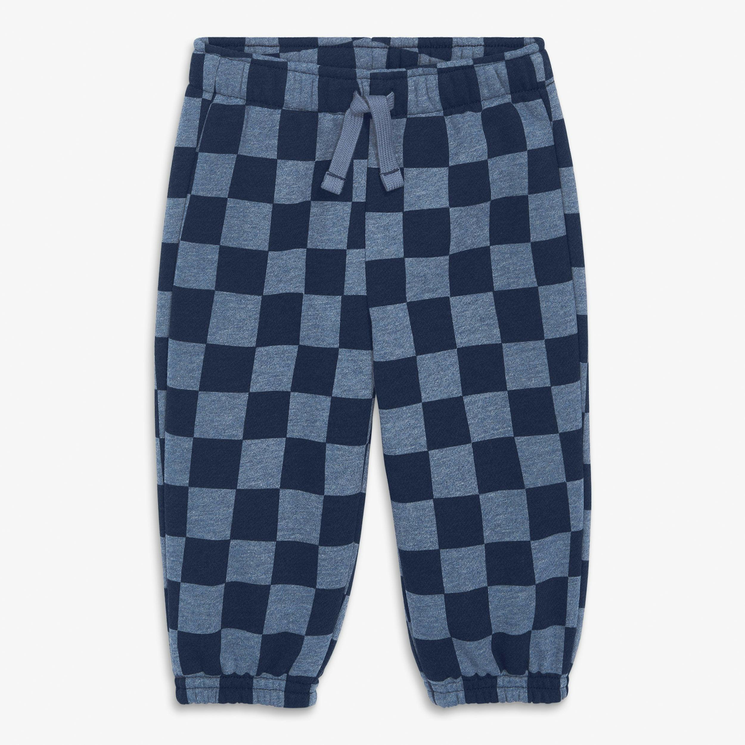 Baby cozy fleece sweatpant in checkerboard