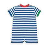 Stripe Knit Shortall With Sailboat