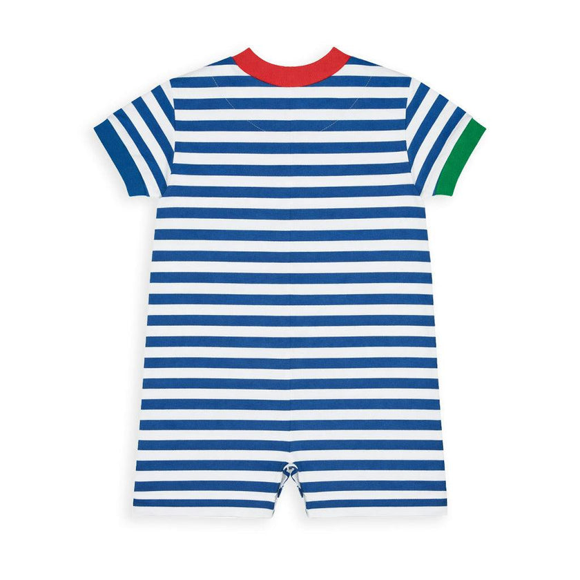 Stripe Knit Shortall With Sailboat