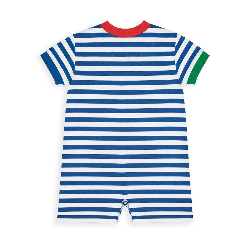 Stripe Knit Shortall With Sailboat