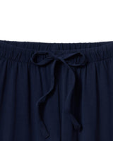 The Olivia Wide Leg Pima Pajama Set in Navy