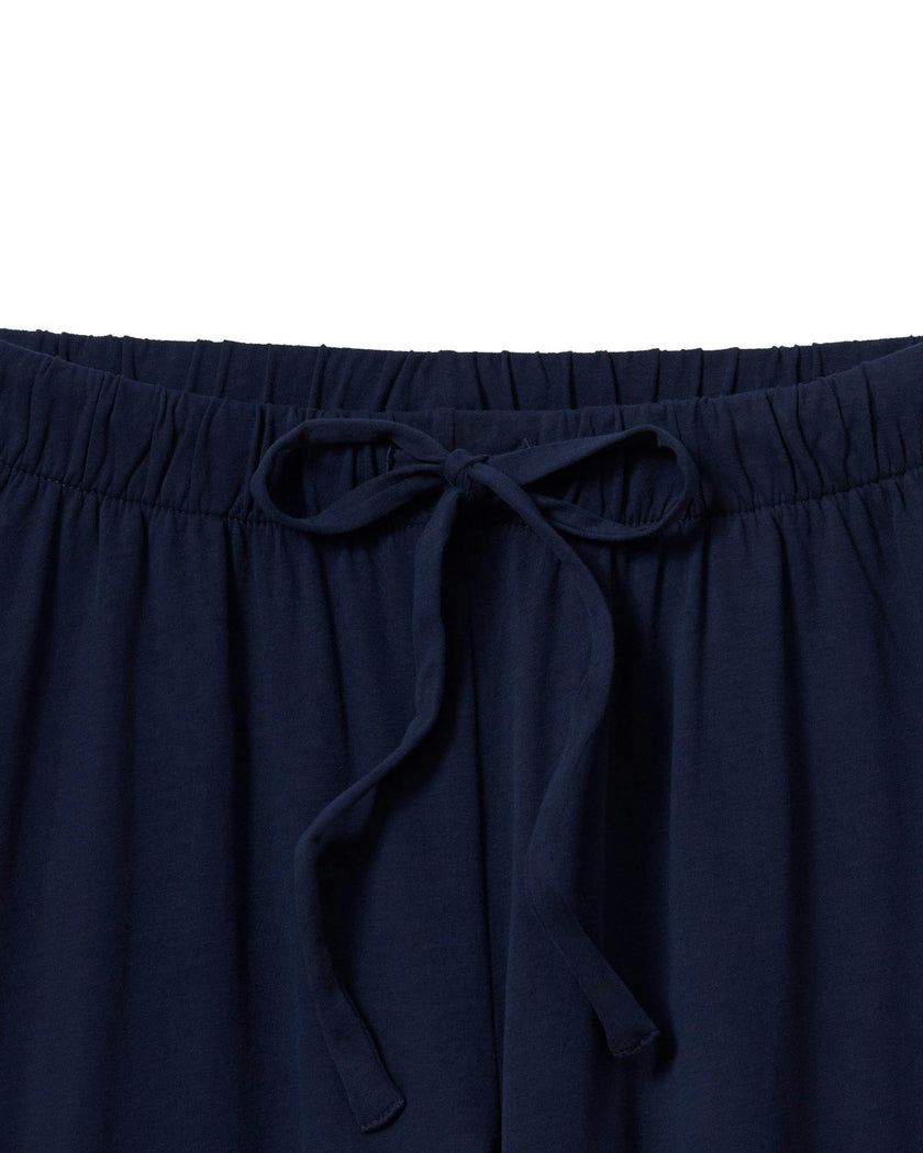 The Olivia Wide Leg Pima Pajama Set in Navy