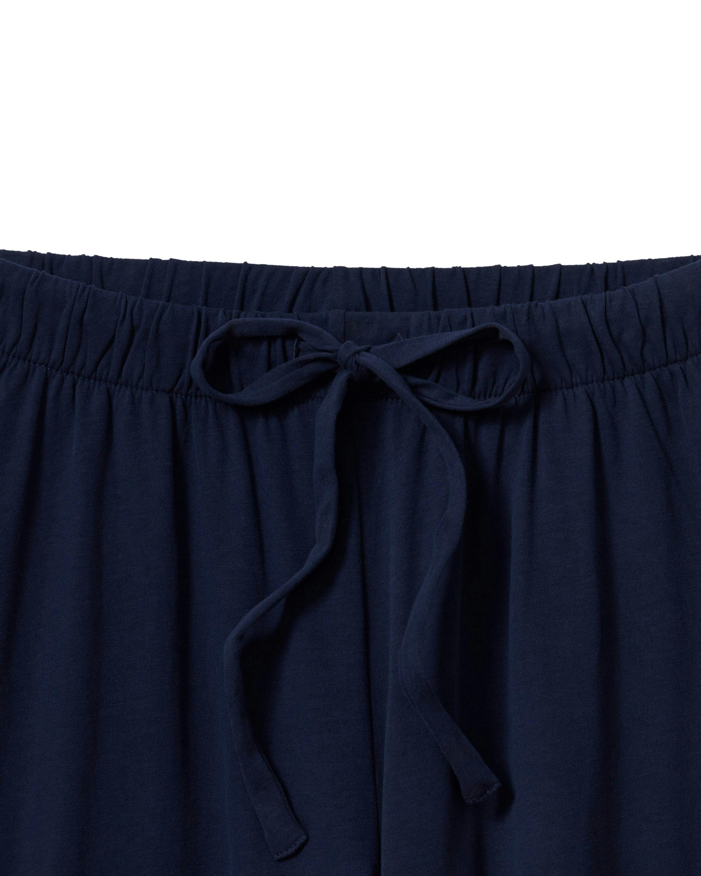 The Olivia Wide Leg Pima Pajama Set in Navy