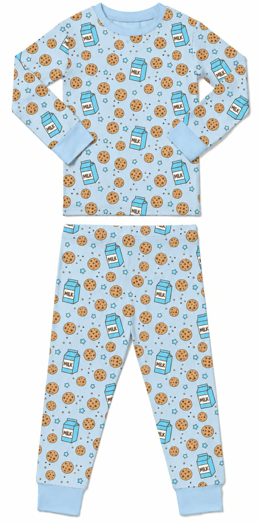 Kids Pajamas - Blue Milk & Cookies