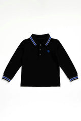 Boys Long Sleeve Striped Polo