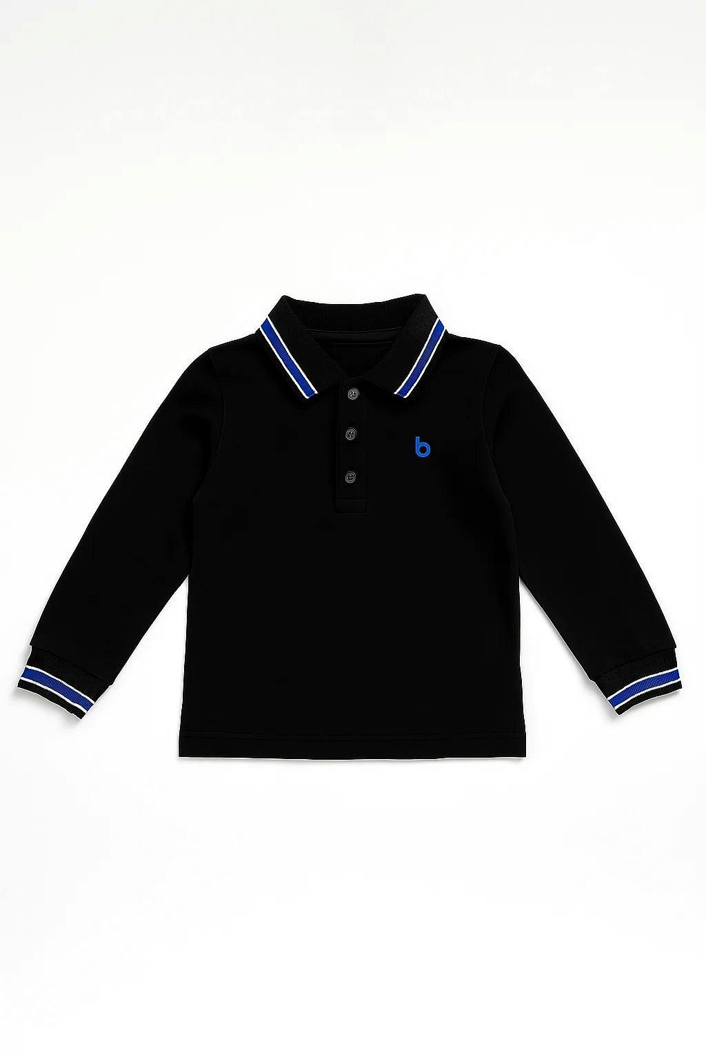 Boys Long Sleeve Striped Polo