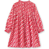 Girls Floral Print Smocked Long Sleeve Dress