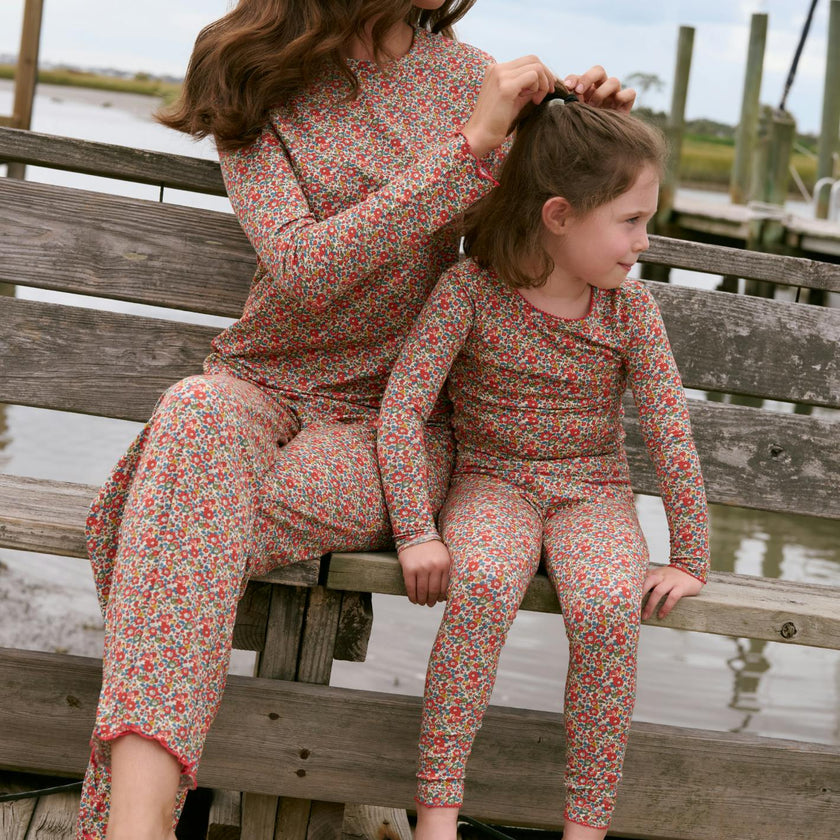 girls Betsy Ann pima pajamas set made with Liberty Fabrics