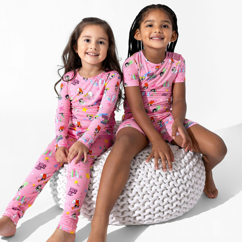 Powerpuff Girls Saving Bedtime Bamboo Kids Pajama Short Set