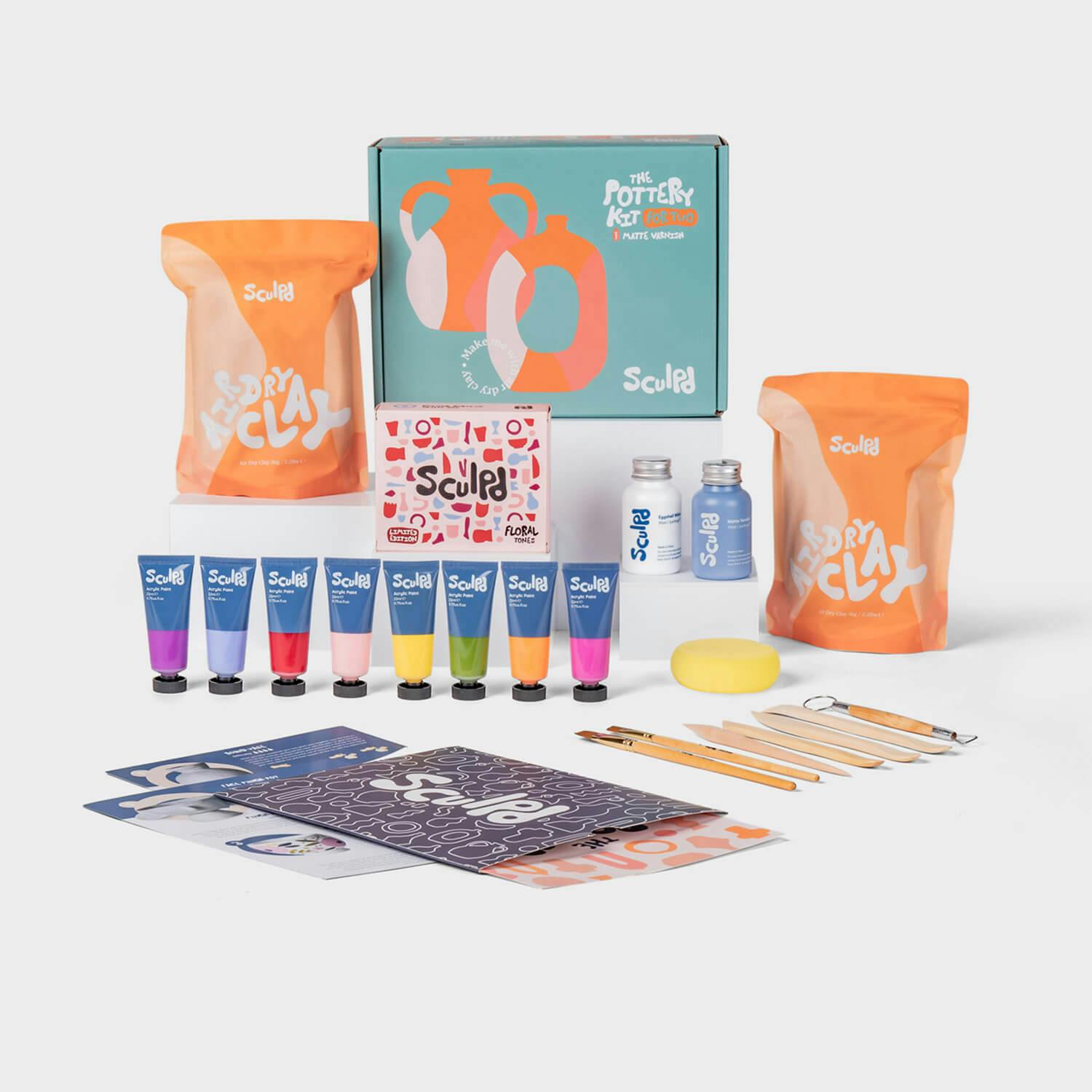 Home Pottery Kit with Paint Set