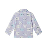 Girls Buttondown Pajama Set | Kitty Cats - Purple