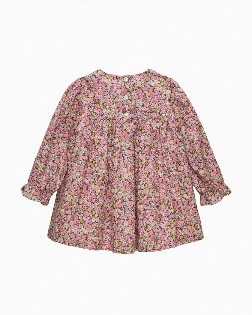 Baby Floral Ruffle Dress in Chive