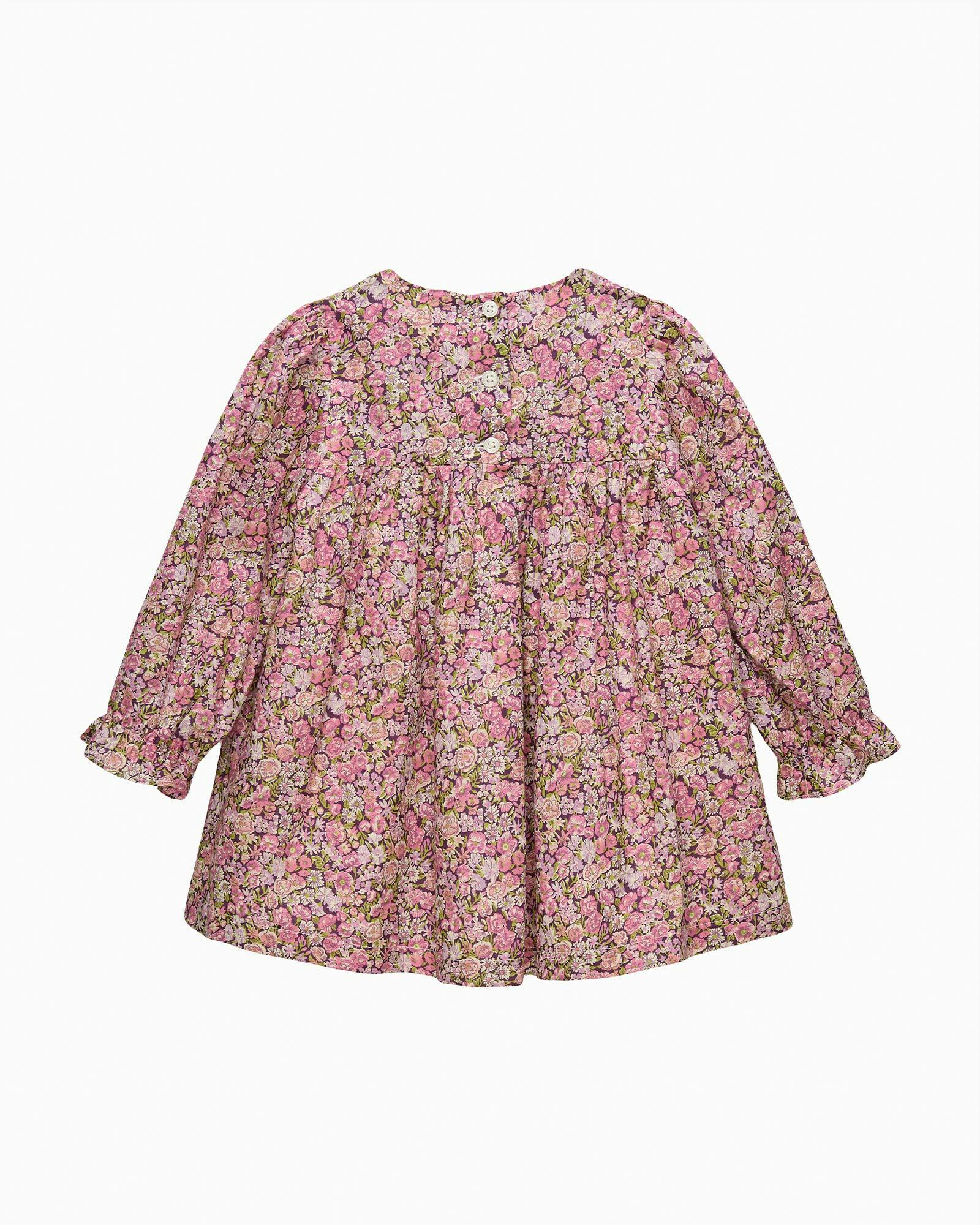Baby Floral Ruffle Dress in Chive