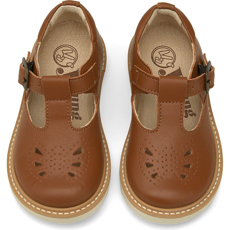 Rosie Vegan T-Bar Shoe, Brown