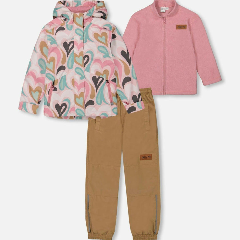 3-In-1 Mid-Season Outerwear Set With Jacket, Beige