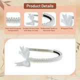 Halo Luxe Molly Double Strand Pearl Grosgrain Bow Headband - White
